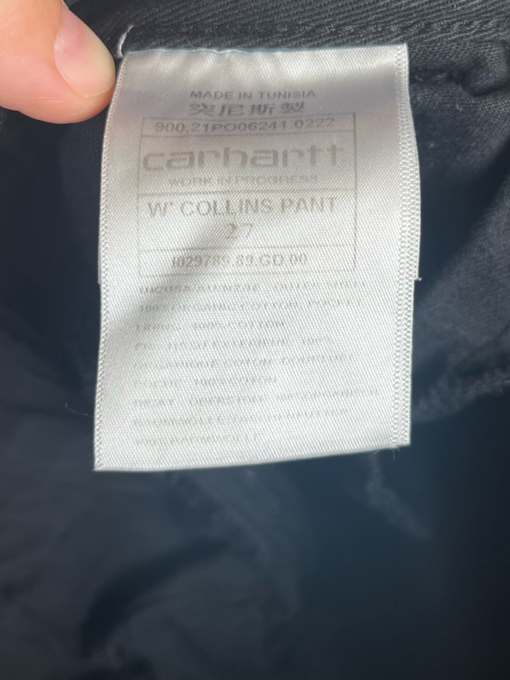 Carhartt WIP Collins Black High-Waist Baggy Cargo Pants Casual Streetwear 27 - Picture 11 of 12